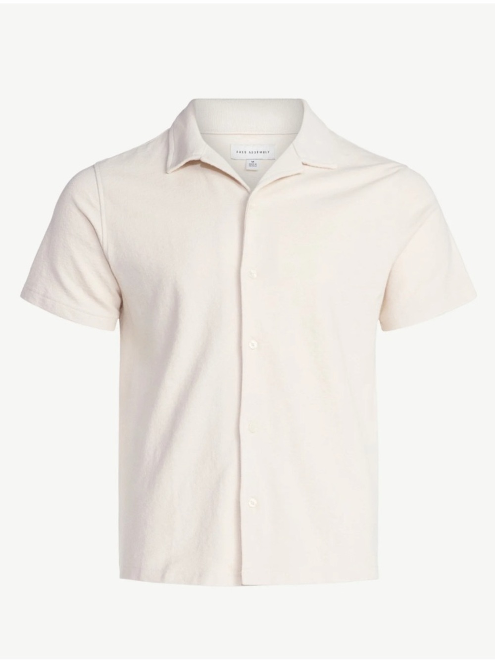 Free Assembly Men's Textured Cotton Camp Shirt